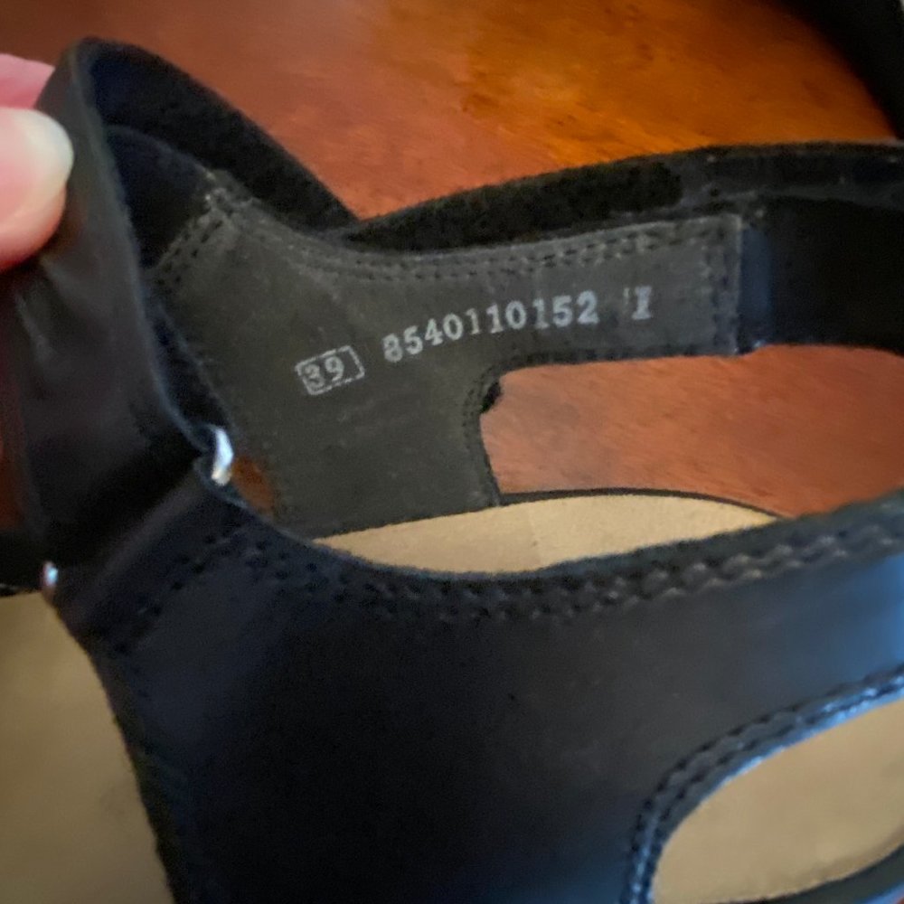 Rieker Women's Black Leather Adjustable Strap Sandals - Picture 15 of 16